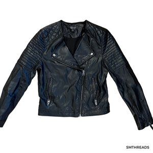 Faux Leather Top Shop Moto Jacket SIZE US 6